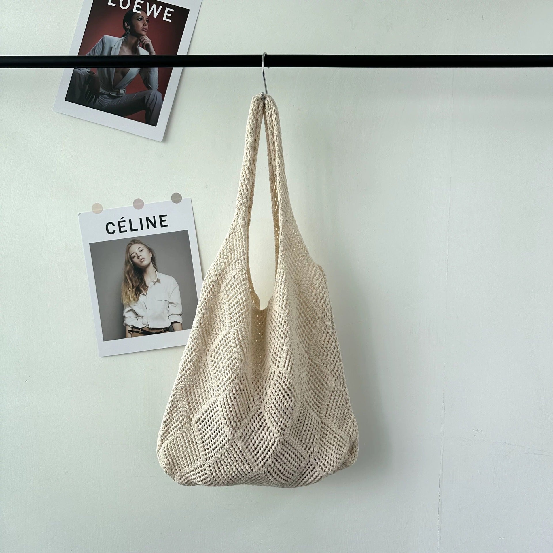 Women Straw Beach Black Stripe 2026 New Casual Summer Shoulder Tote Bag