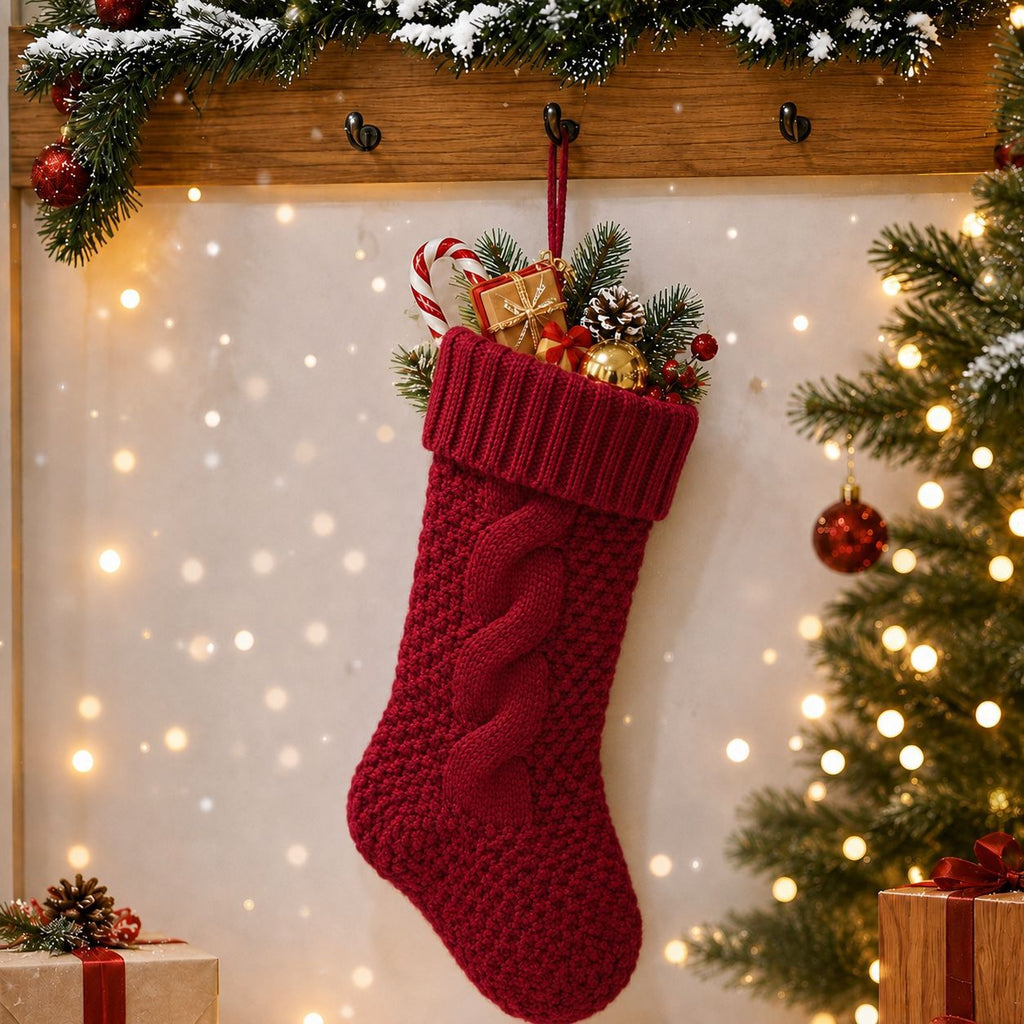 Multiple Styles Christmas Cable Knit Stockings