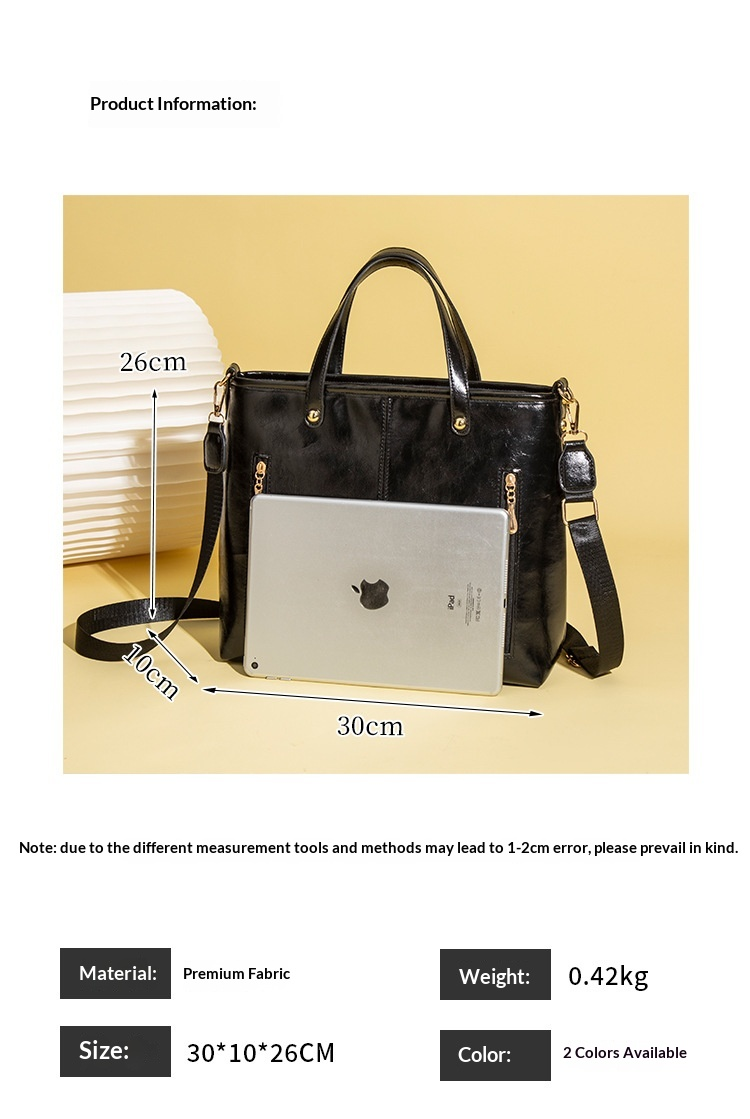 Vintage PU Leather Laptop Large Capacity Work Tote Bag