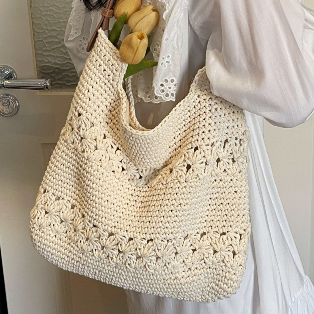 Women 2026 Resort Style Woven  Simple Large Capacity Casual Beach Bag