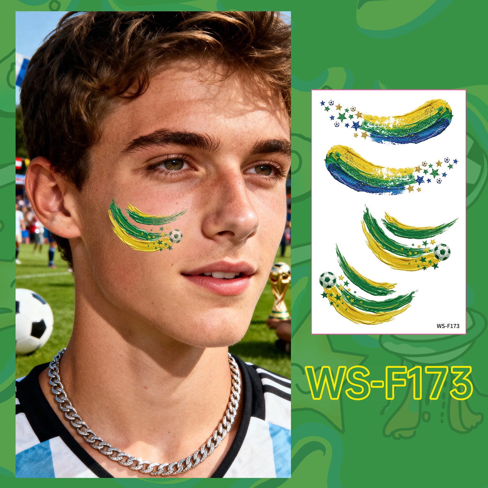 Football World Cup Tattoo Face Stickers