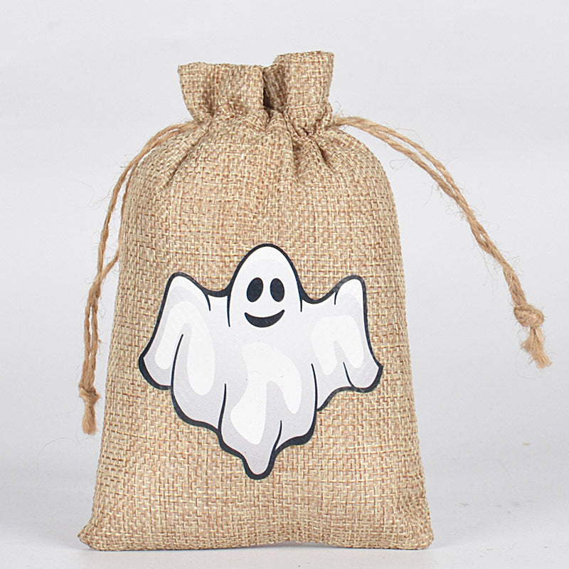 Customizable Halloween Burlap Drawstring Gift Bags
