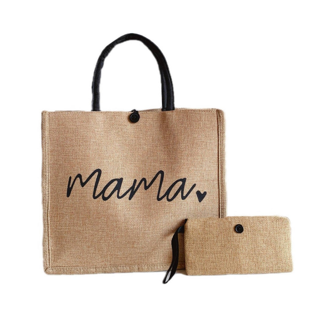 Women Large Capacity Linen Lunch Hand Bag