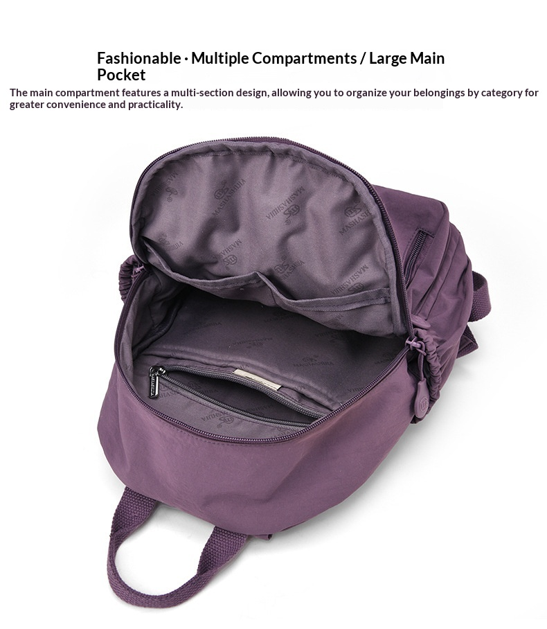 Lightweight Multi Pocket Water Resistant Nylon Backpack