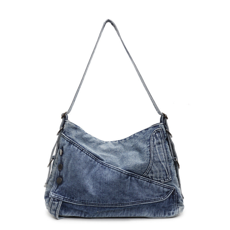 Women 2026 Retro Denim Crossbody Bag, Large Capacity Commuter Tote