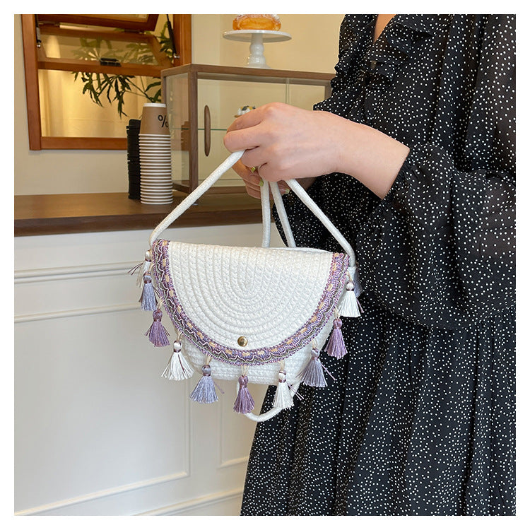 Woven Tassel Single Shoulder Crossbody Bag