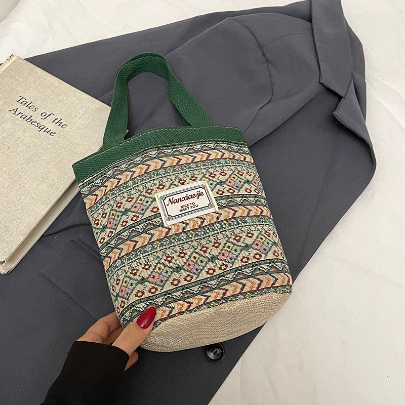 Handmade Vegetable Basket Lunch Bag for Office
