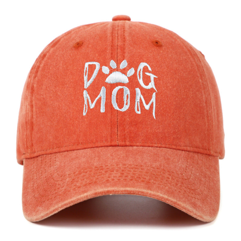 Washed Pure Cotton Embroidered Large Brim Cap