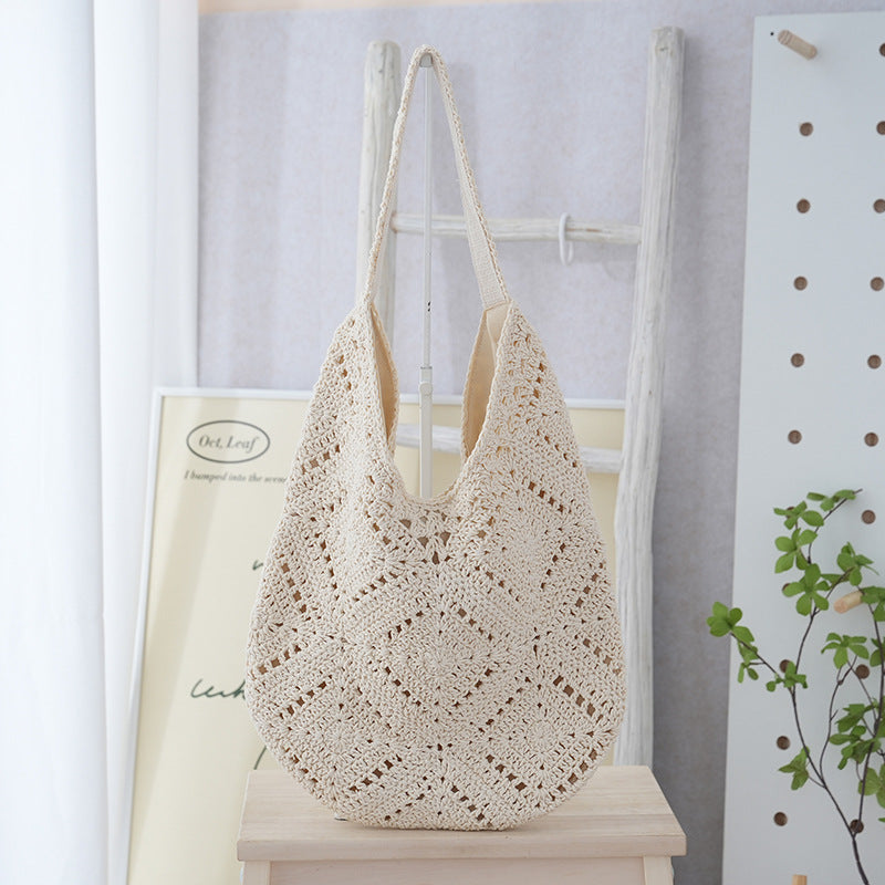 Women Lightweight Large Capacity Casual Woven Bag