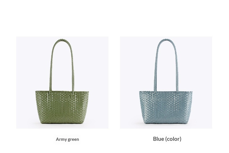 Colorful Lightweight Woven PVC Shoulder Tote Bag