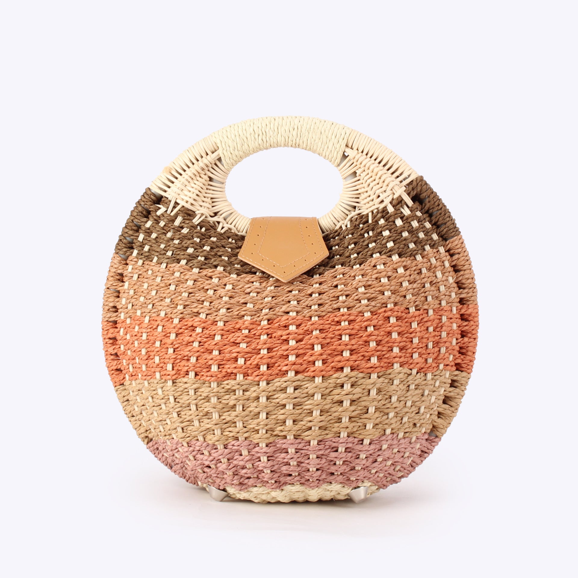 Cute Rattan Shell Bag, Casual Straw Vacation Beach Bag