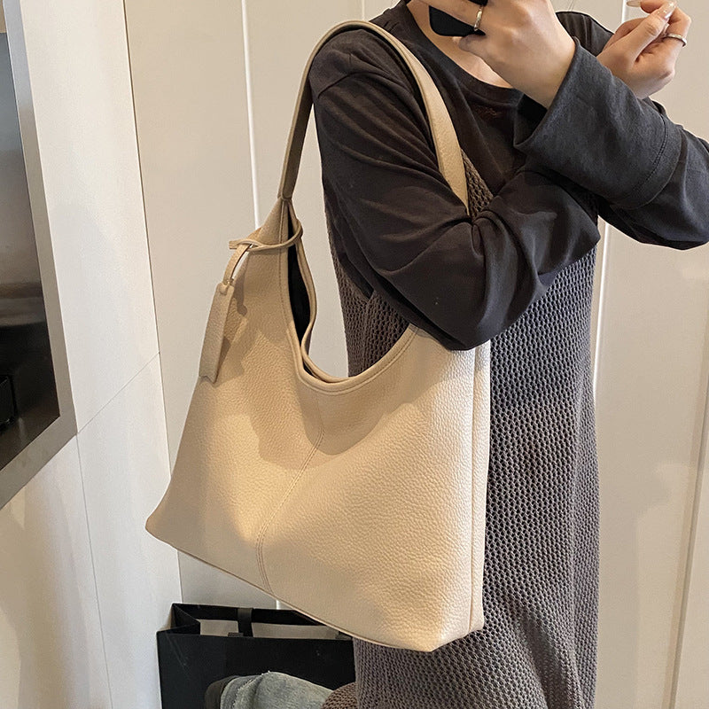 Minimalist Soft PU Leather Shoulder Tote Bag