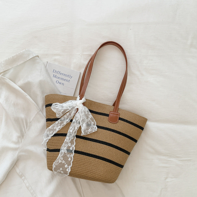 Women Straw Large New Unique Beach Woven Commute Tote Bag