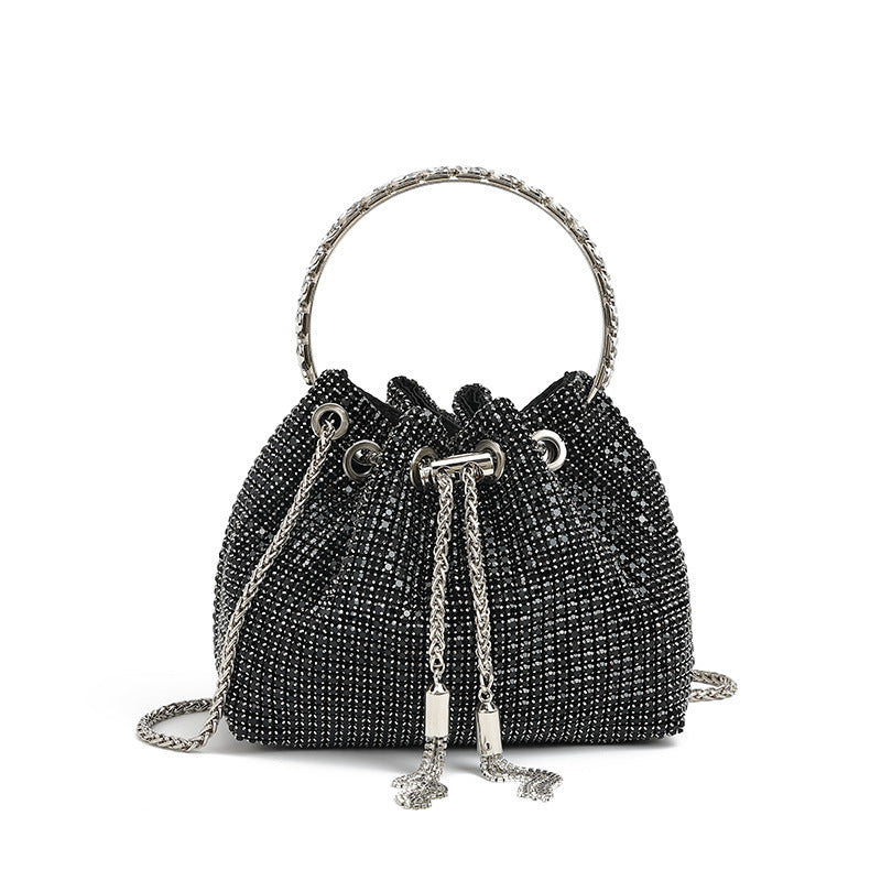 Gradient Full Diamond Tassel Evening Bag