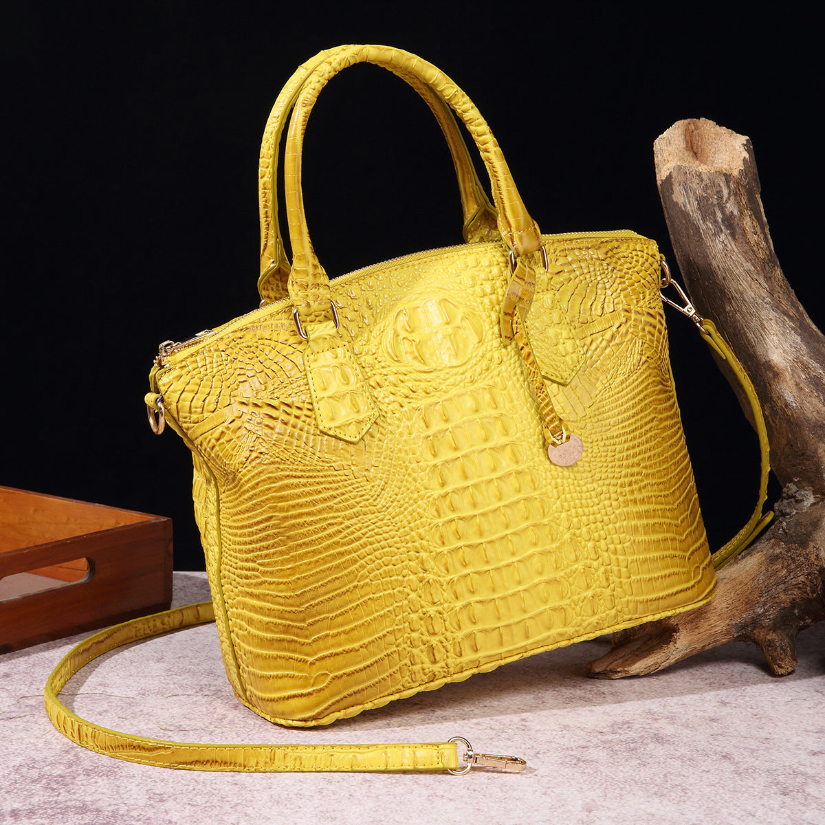 Portable Crossbody Retro Multi-Color Crocodile Pattern Bag