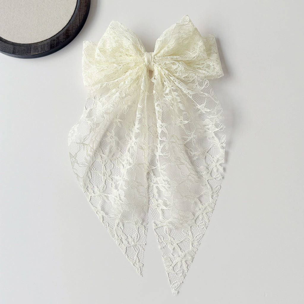 Elegant Lace Bow Spring Hair Clip