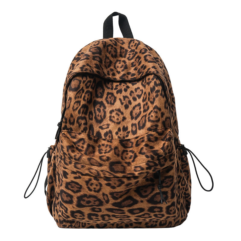 Large-Capacity Backpack Leopard Print Computer Backpack College Students High School Men And Women School Bags Cross-Border Wholesale Back-To-School Season