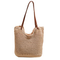 Women Summer New Woven Exquisite Bucket Shoulder Large Straw Bag