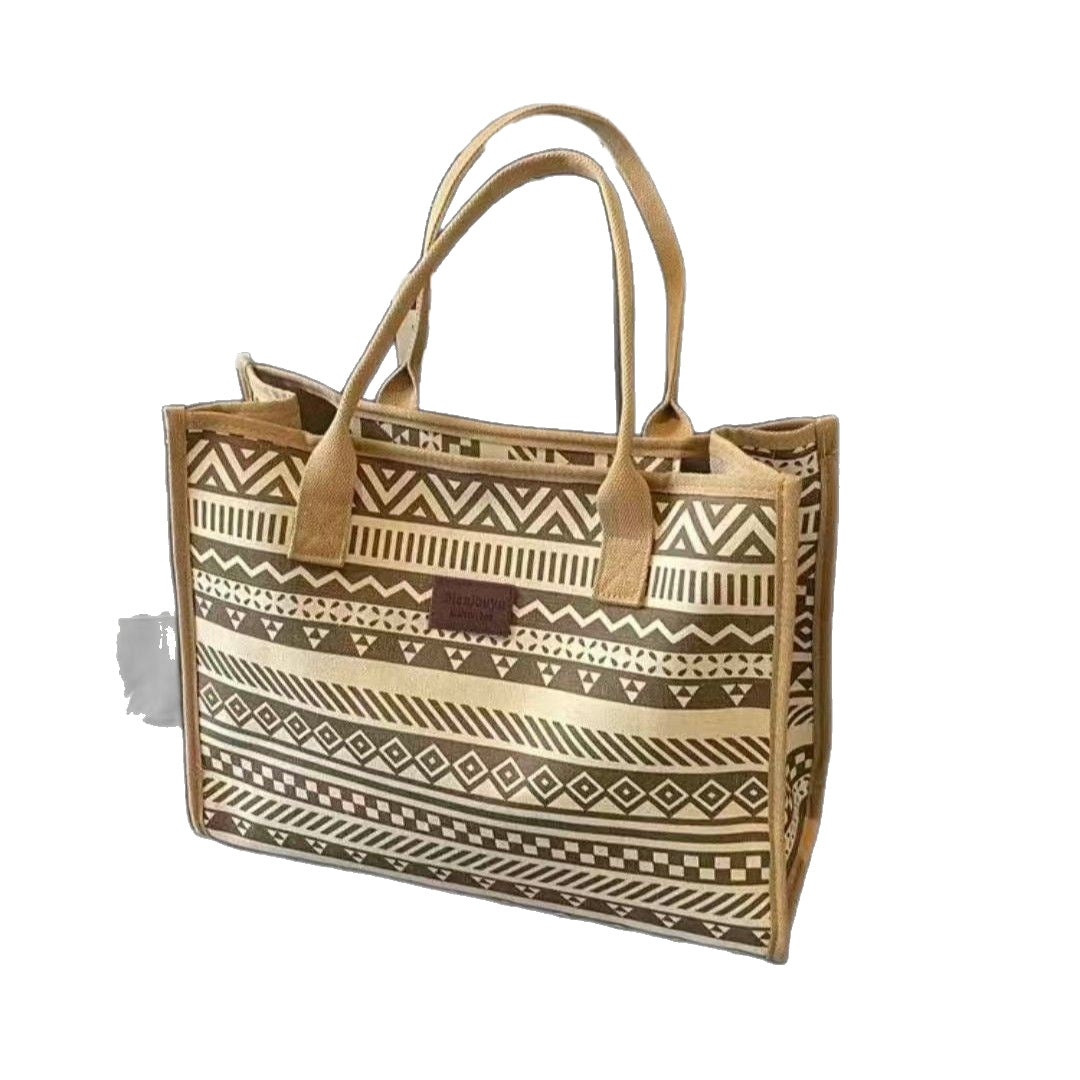 Women Large-Capacity Canvas Tote Bag Commuter One-Shoulder Mommy Bag