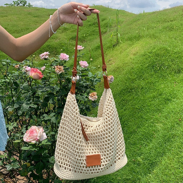 Woven Hollow Tote Beach Shoulder Bag