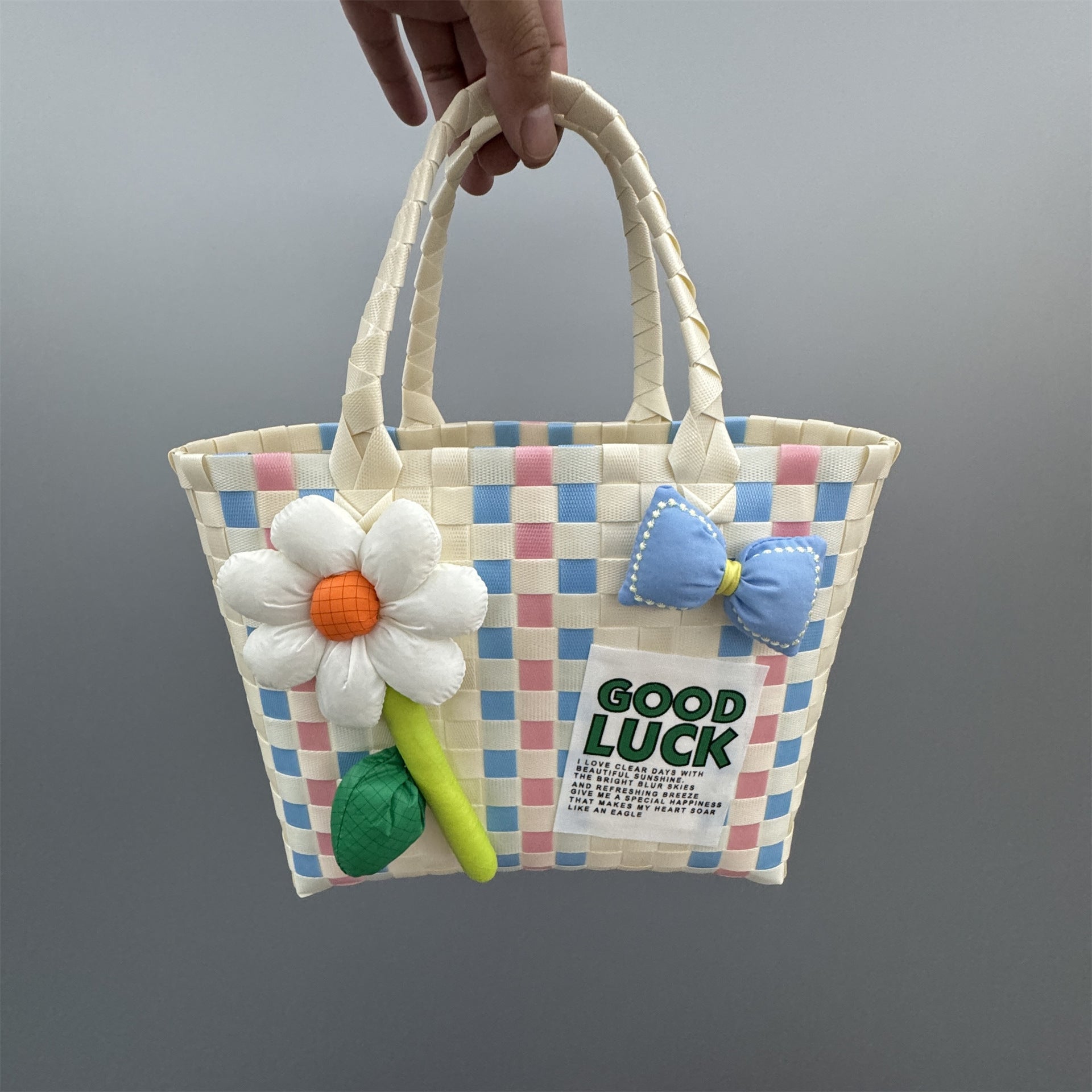 Decorative Plastic Woven Handbag