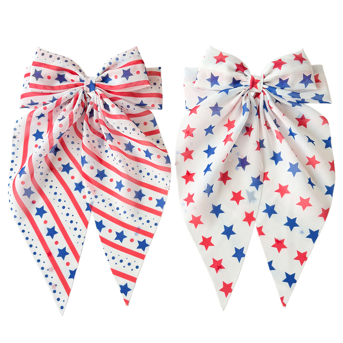 Independence Day Star Stripe Bow Hair Clip