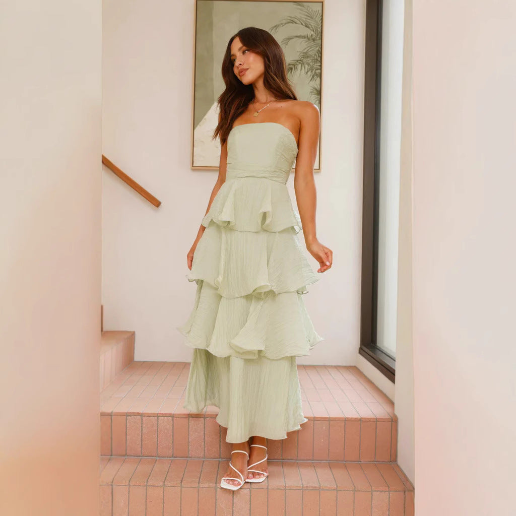 Sexy Tube Top Backless Cake Dress