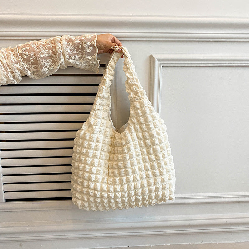 Pleated Cloud Puff Armpit Tote Bag