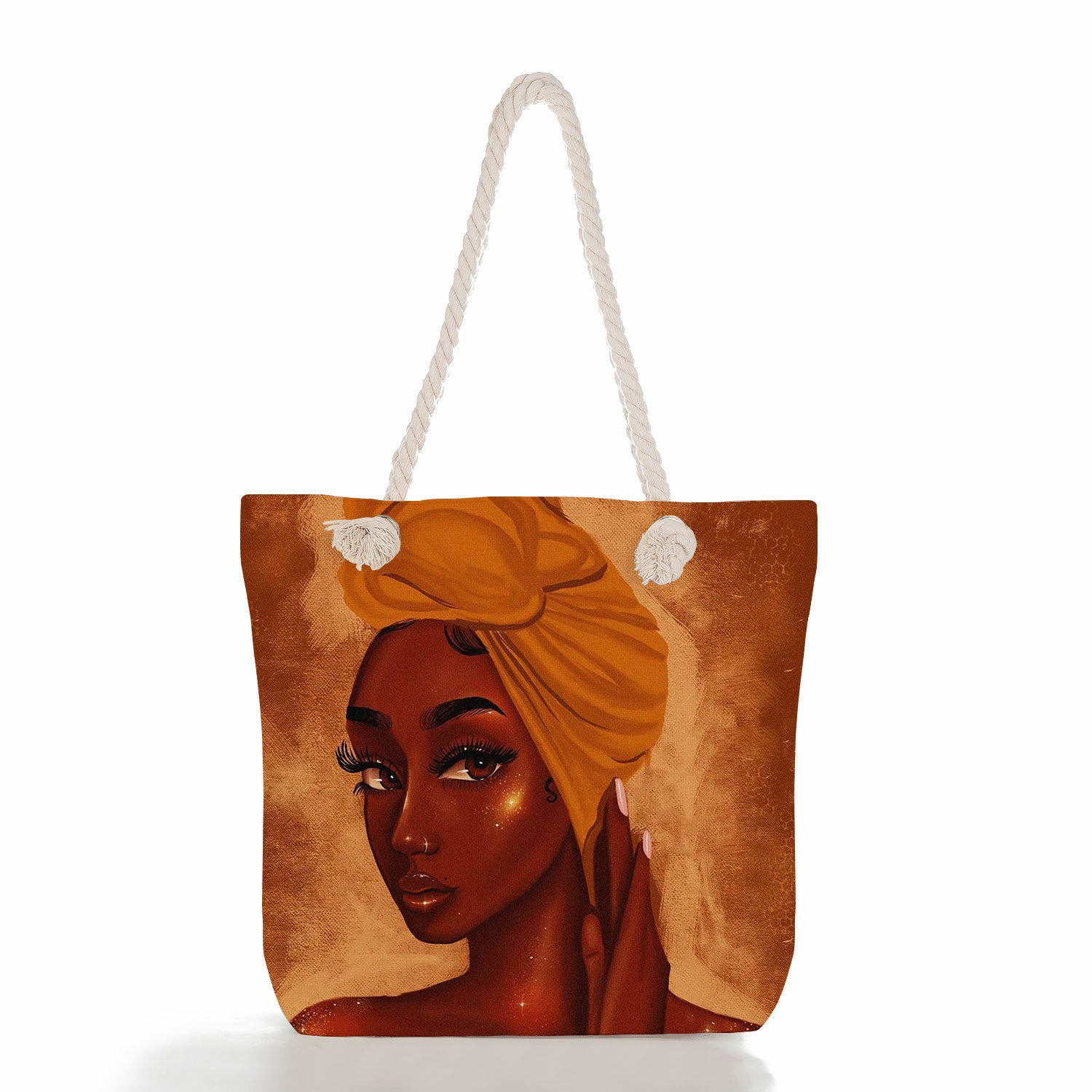 High-End Ethnic Canvas Hemp Rope Armpit Tote