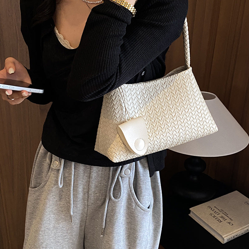 Vintage Woven PU Leather Shoulder Bag