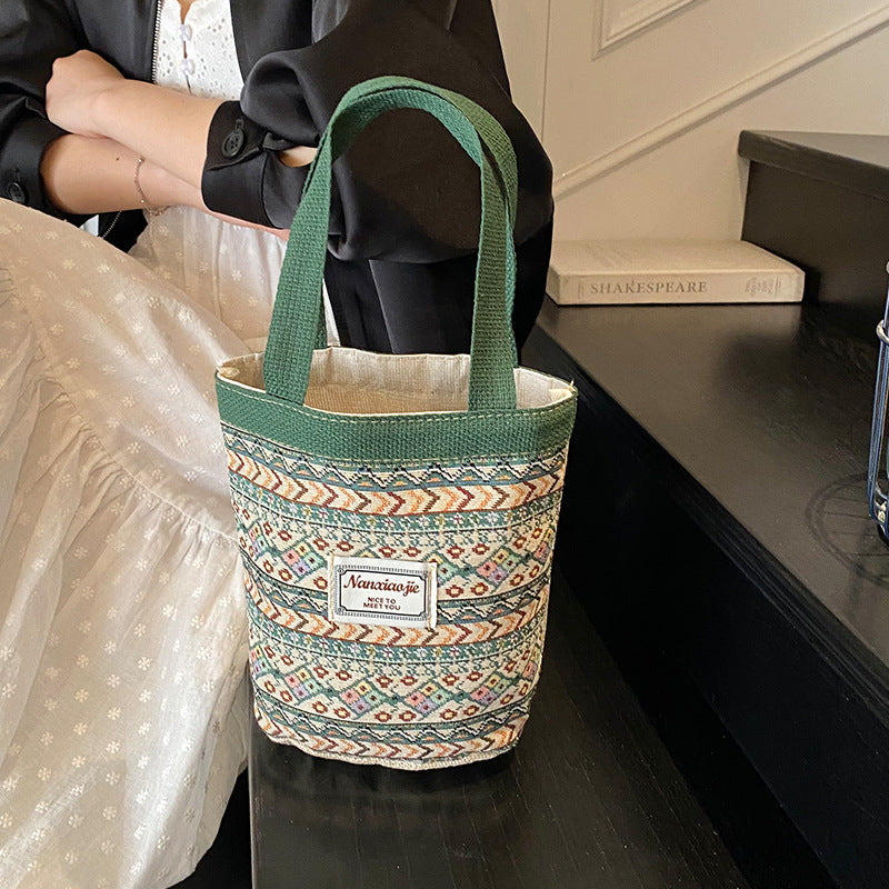 Handmade Vegetable Basket Lunch Bag for Office