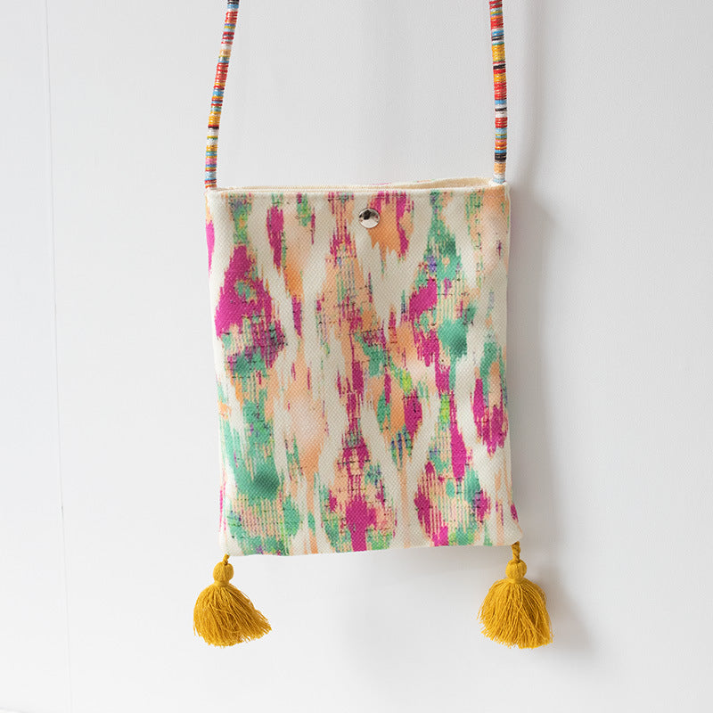 2026 Spring Summer New Ethnic Artistic Phone Crossbody Cloth Bag