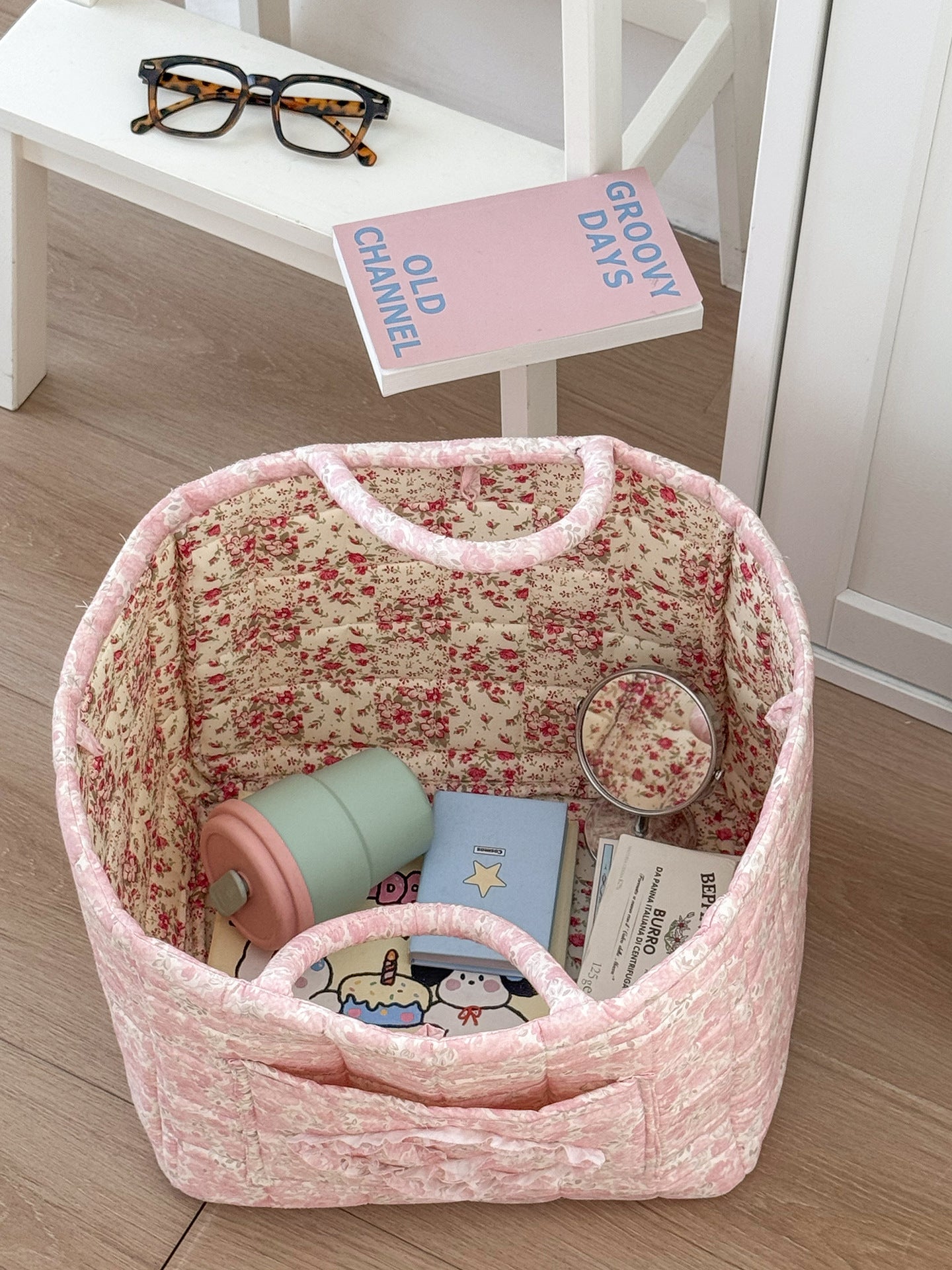Floral Foldable Lightweight Storage Basket