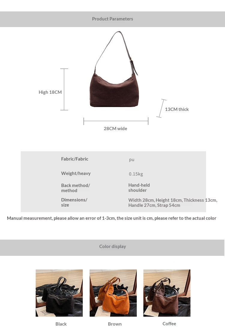 Vintage Crescent Soft PU Leather Baguette Shoulder Bag