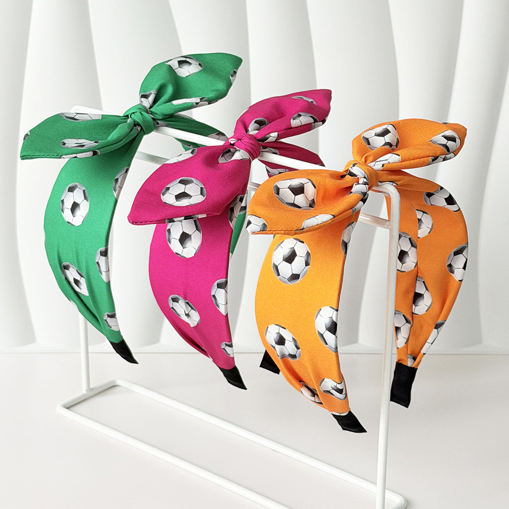 World Cup Football Print Rabbit Ear Bow Headband