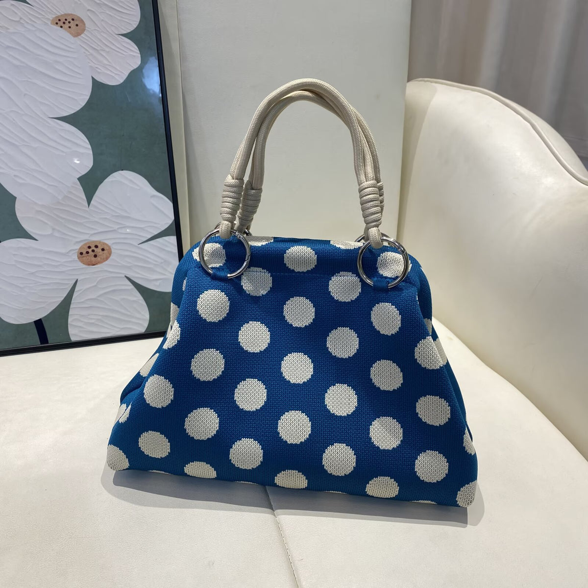 Vintage Knitted Dumpling Shape Tote Handbag