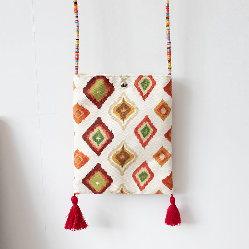 2026 Spring Summer New Ethnic Artistic Phone Crossbody Cloth Bag