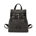 Vintage Pinstripe Backpack with Buckle Detail