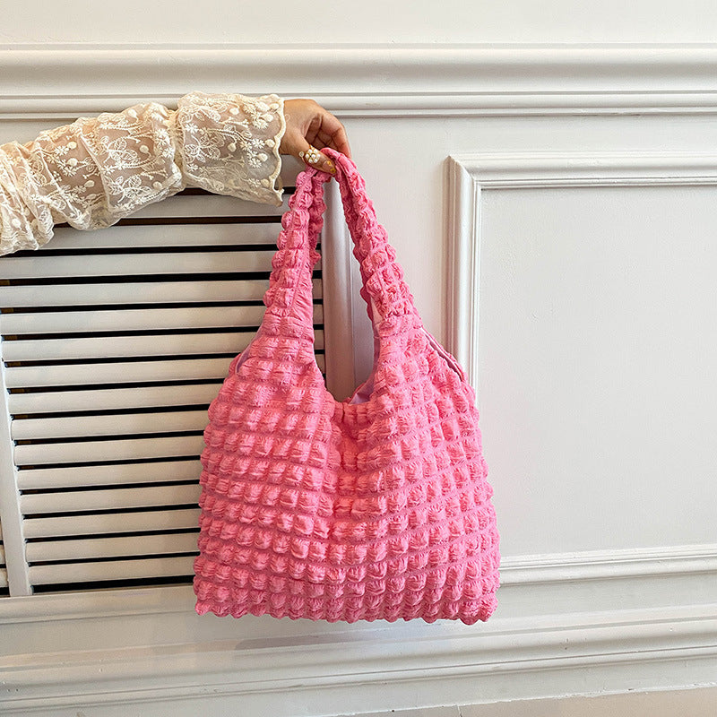 Pleated Cloud Puff Armpit Tote Bag