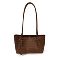 Woven PU Leather Shoulder Tote Bag with Heart Charm