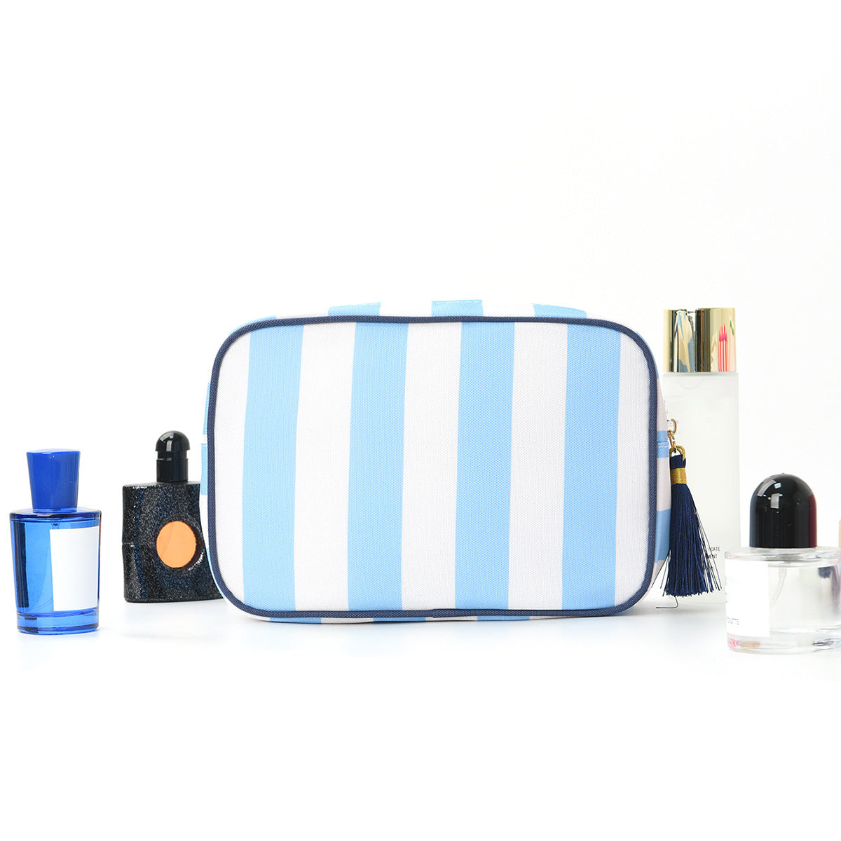 Striped Tassel Large Capacity Waterproof Cosmetic Travel Bag
