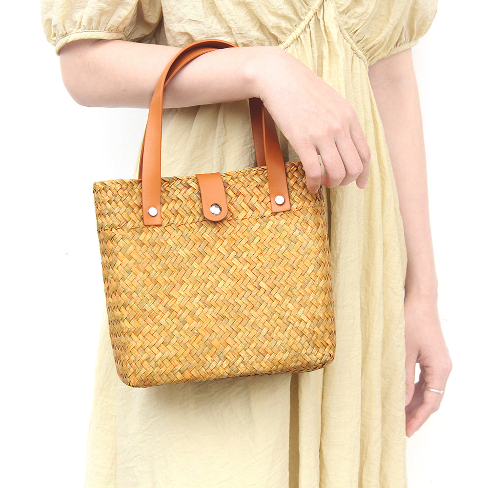 Nordic Retro Hand-Woven Mini Straw Beach Bag