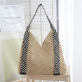 Lightweight Woven Straw Shoulder Beach Bag