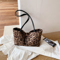 Vintage Suede Leopard-Print Tote Bag