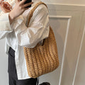 Women Cotton Rope Woven Hobo Purse Crochet Shoulder Bag