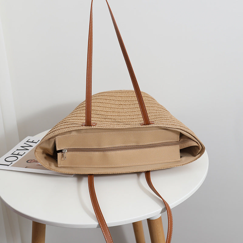 Women Versatile Minimalist Shoulder Straw New Large Tote Beach Bag