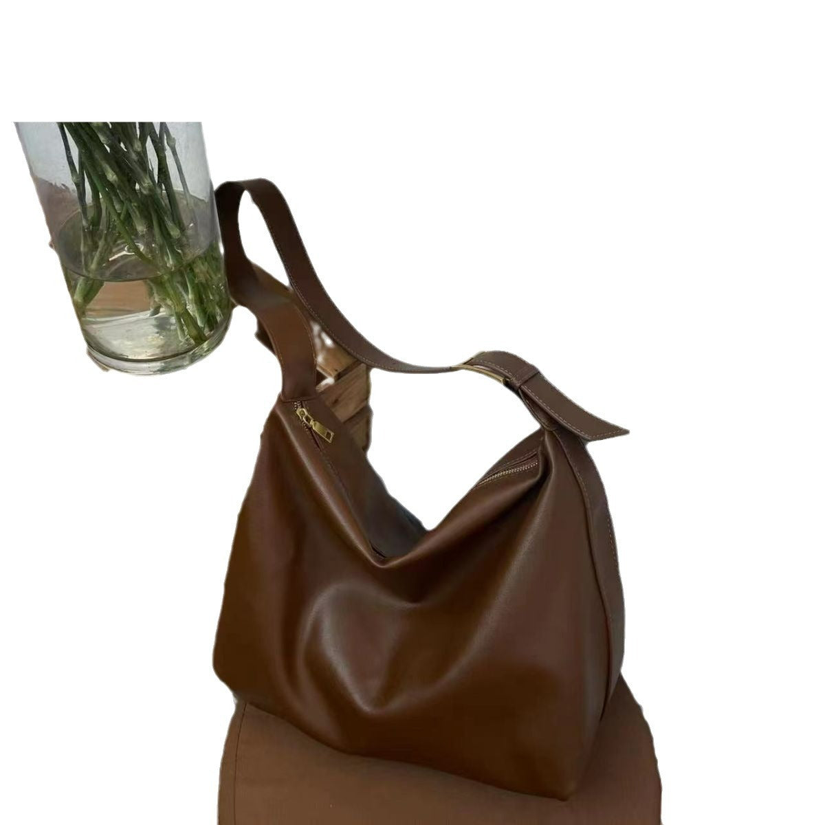 Soft PU Oversized Slouchy Hobo Bag Shoulder Tote with Adjustable Strap