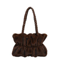Cozy Plush Texture Tote with Braided Handles