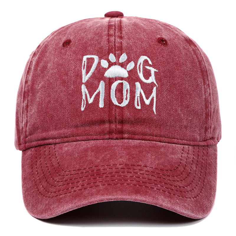 Washed Pure Cotton Embroidered Large Brim Cap