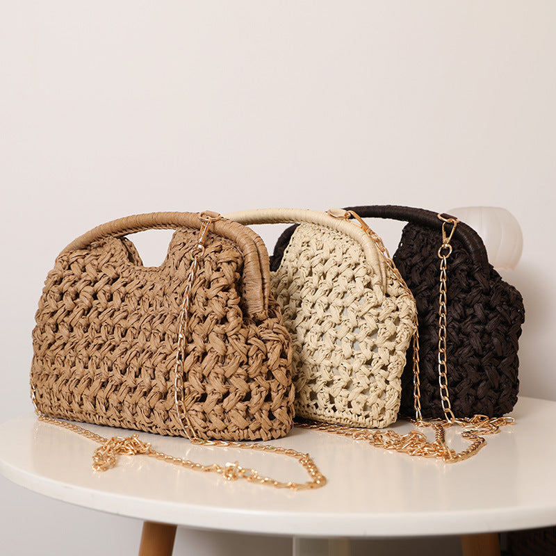 Crossbody Hollow Clasp Straw New Fashion Clutch Woven Beach Bag